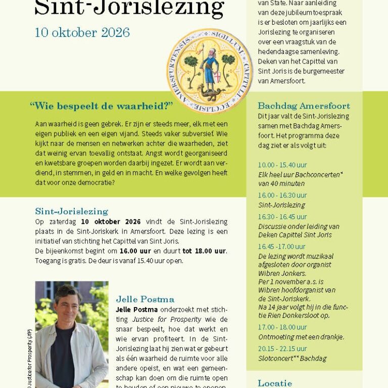 Uitnodiging Sint-Jorislezing 2026